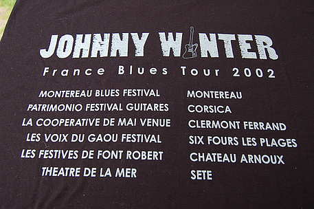 Johnny Winter " France Blues Tour 2002 " T-Shirt / Original