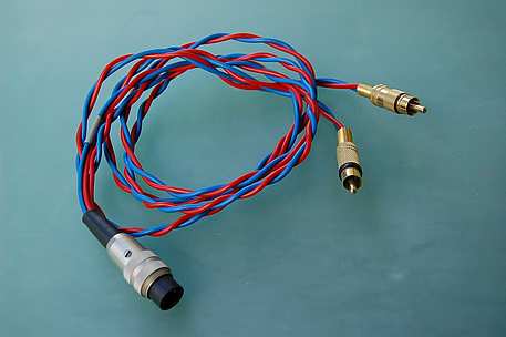 DIN / Cinch - RCA Kabel rot/blau - Verriegelbar