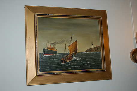 Greger " Lotsen går ut " / 1968 / signiert / Schwedische Marine- und Landschaftsmalerei