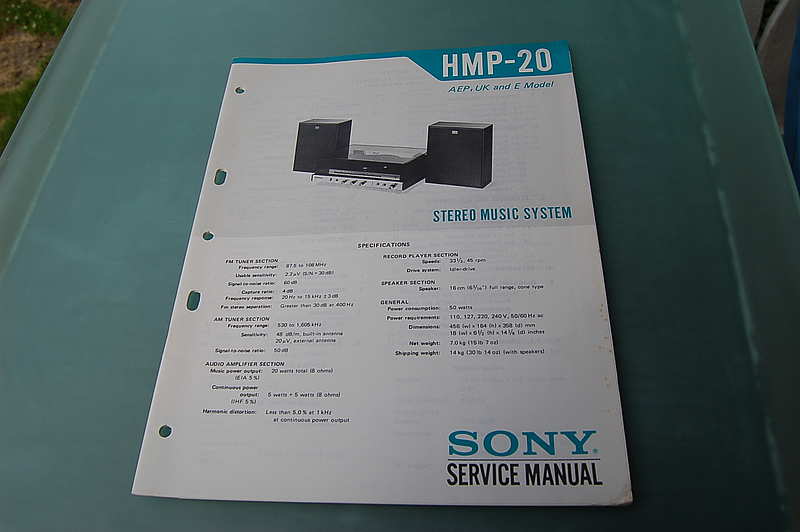 Sony HMP-20 Service Manual