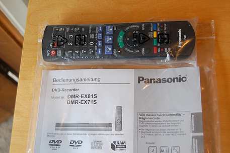 Panasonic DMR-EX 71 / 81 S remote/manual - Fernbedienung/Bedienungsanleitung - Neu