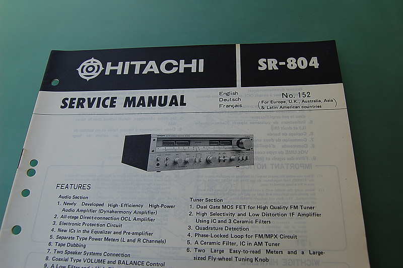 Hitachi SR-604 Service Manual 