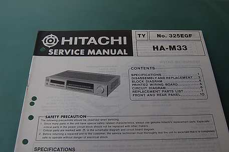 Hitachi HA-M 33 Service Manual